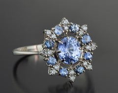 Saphir, Saphire 14k massivem Gold Ring.