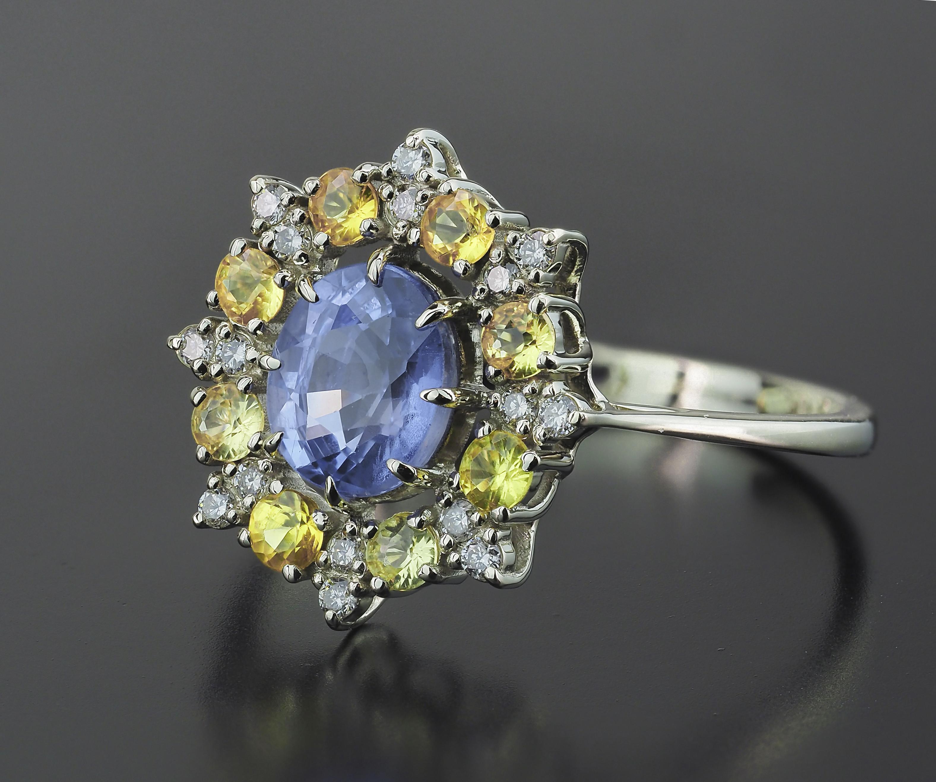 in vendita:  Zaffiro, anello in oro massiccio 14k. 3