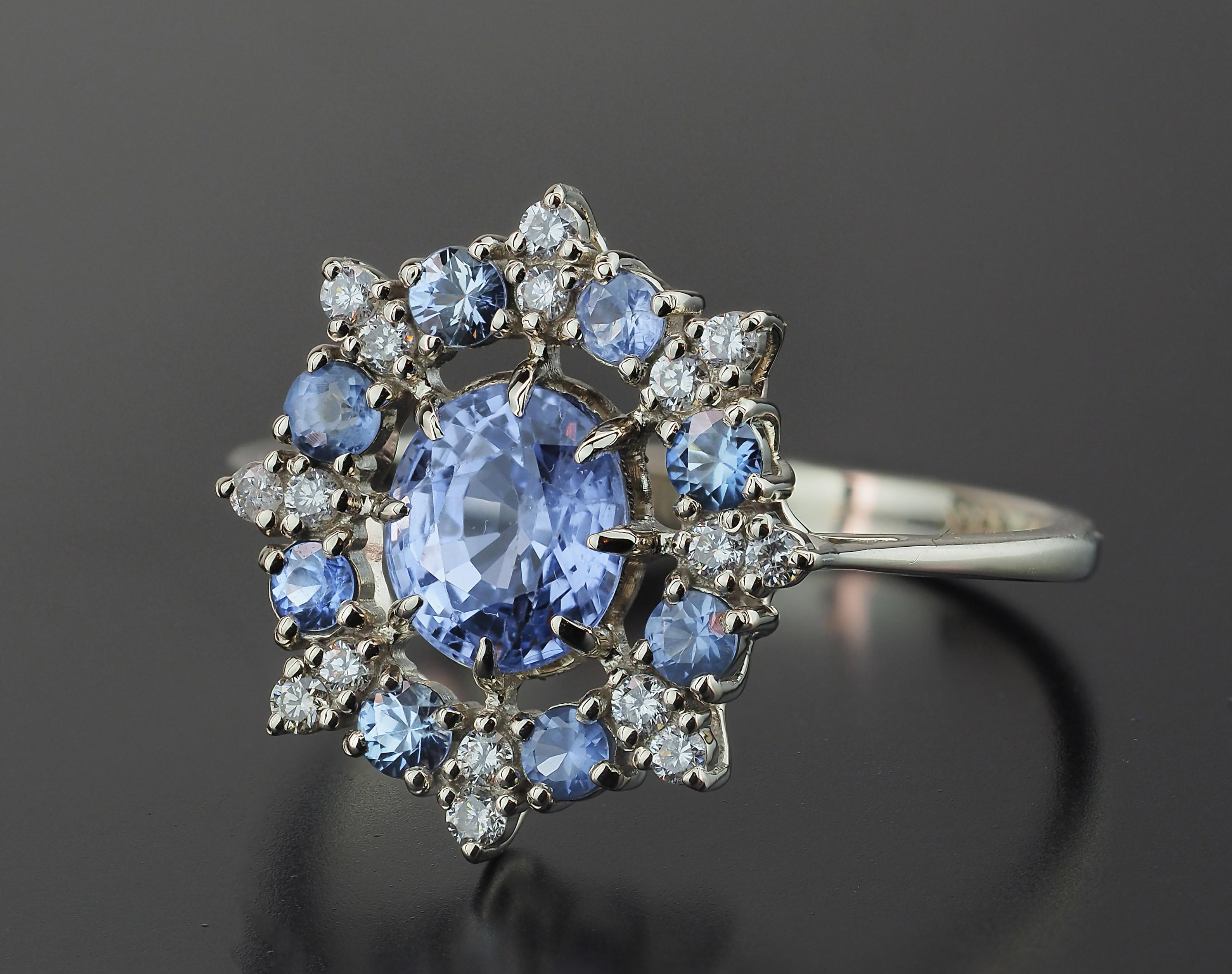 in vendita:  Zaffiro, anello in oro massiccio 14k. 3