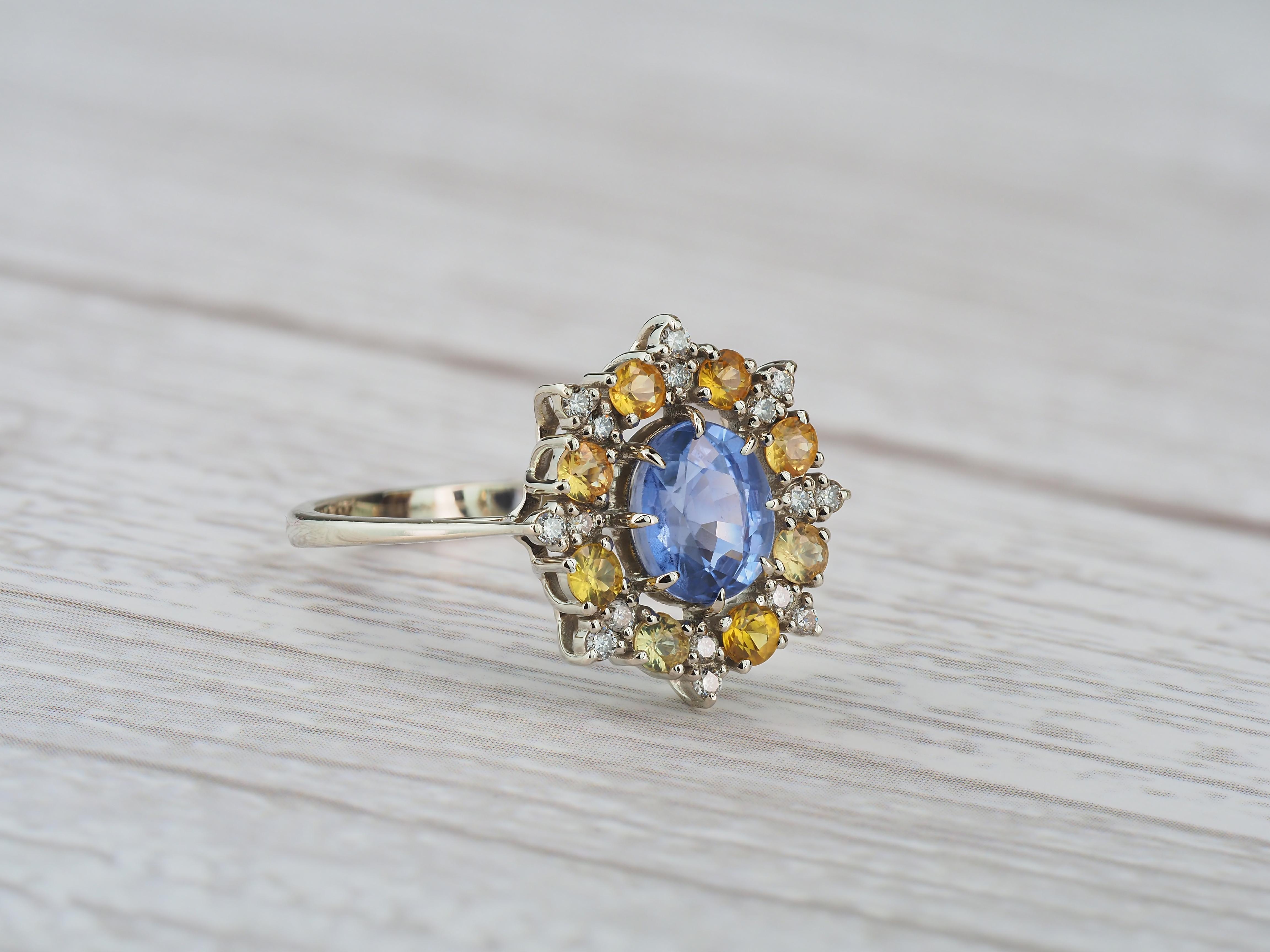 in vendita:  Zaffiro, anello in oro massiccio 14k. 5