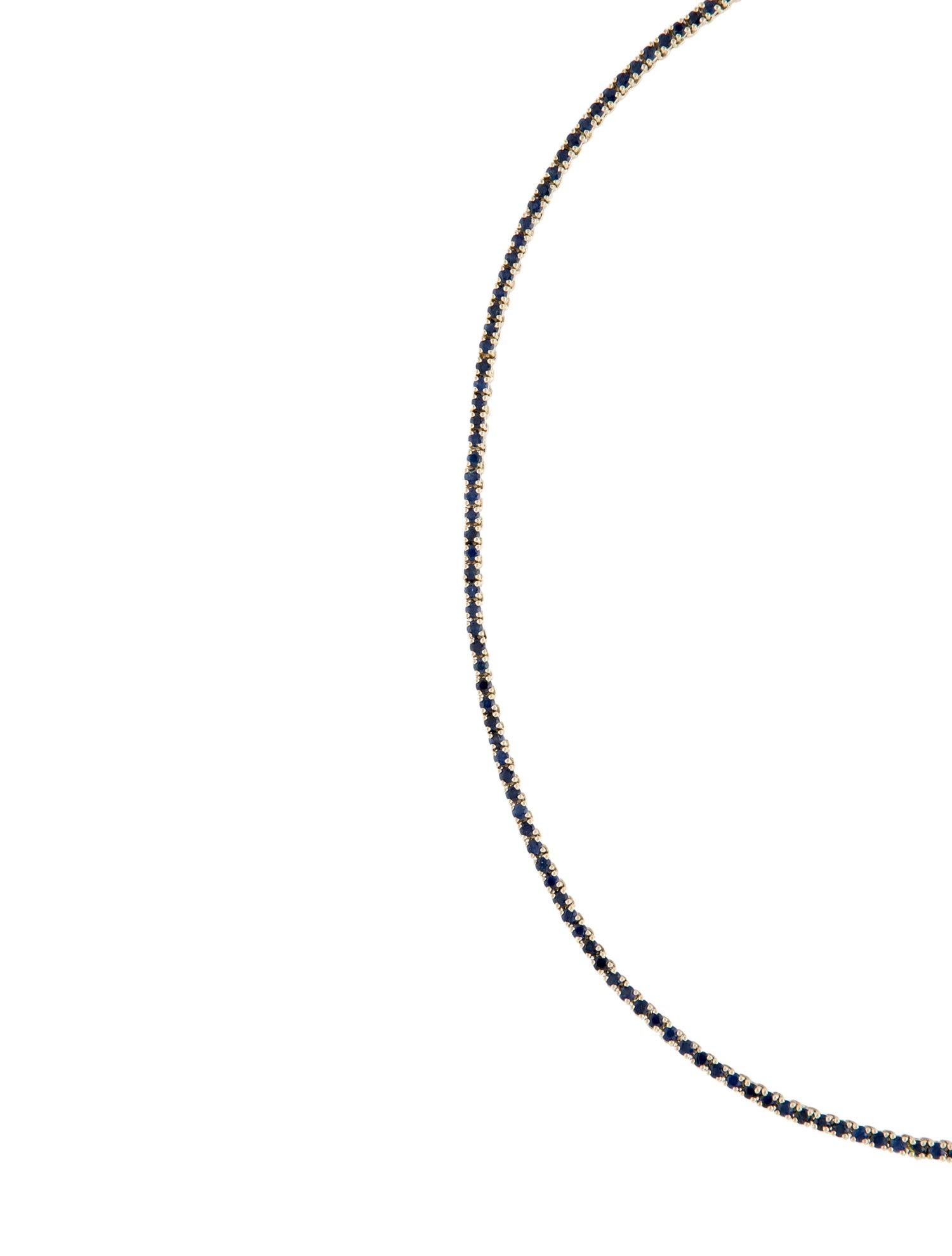 Women's Exquisite 14K Sapphire Chain Necklace - Elegant Gemstone Statement Jewelry For Sale