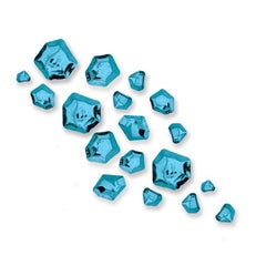 Sapphire Set of 18 Kamyki Wall Decor by Zieta
