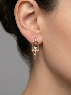 Sapphire Shine 14K (18K Custom) Yellow Gold Diamond Huggie Earrings