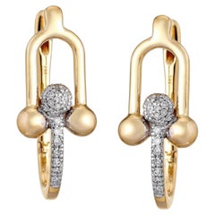 Sapphire Shine 14K Yellow Gold Diamond Huggie Earrings