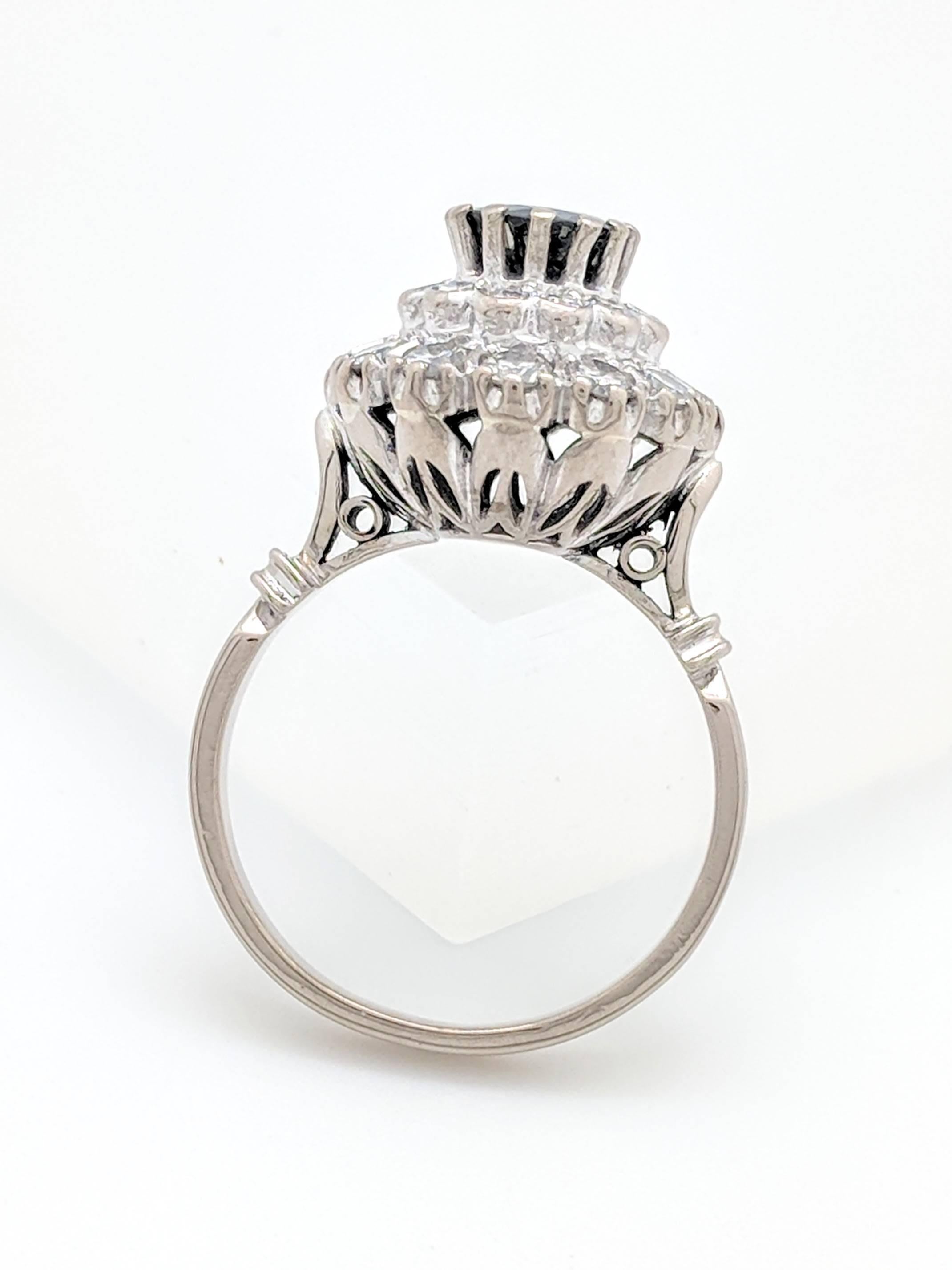 Sapphire Single Cut Diamond Ring For Sale 4