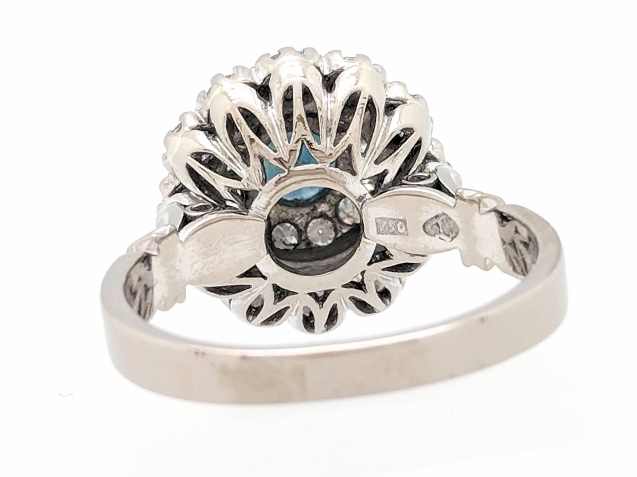Sapphire Single Cut Diamond Ring For Sale 1