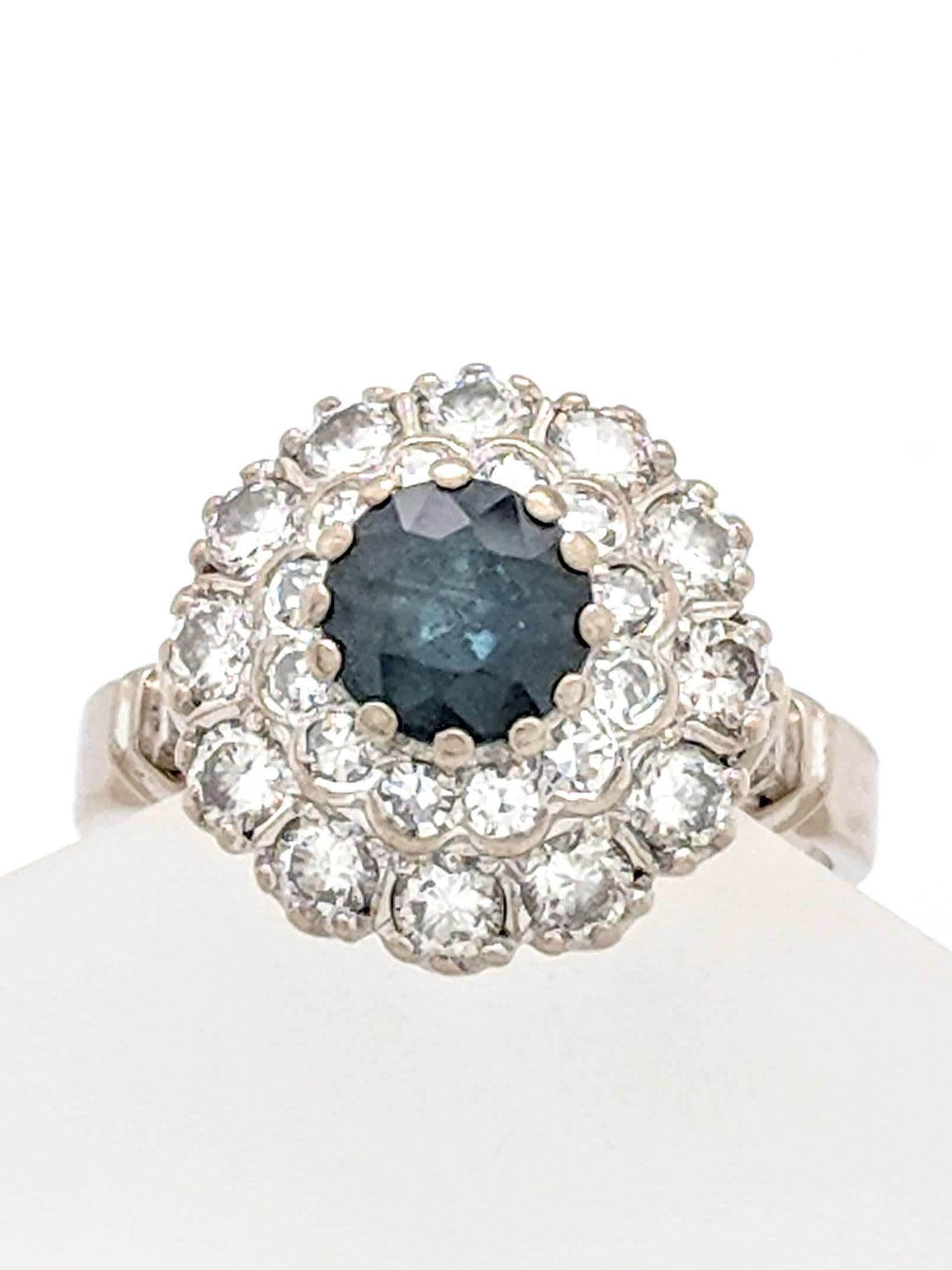 Sapphire Single Cut Diamond Ring For Sale 2