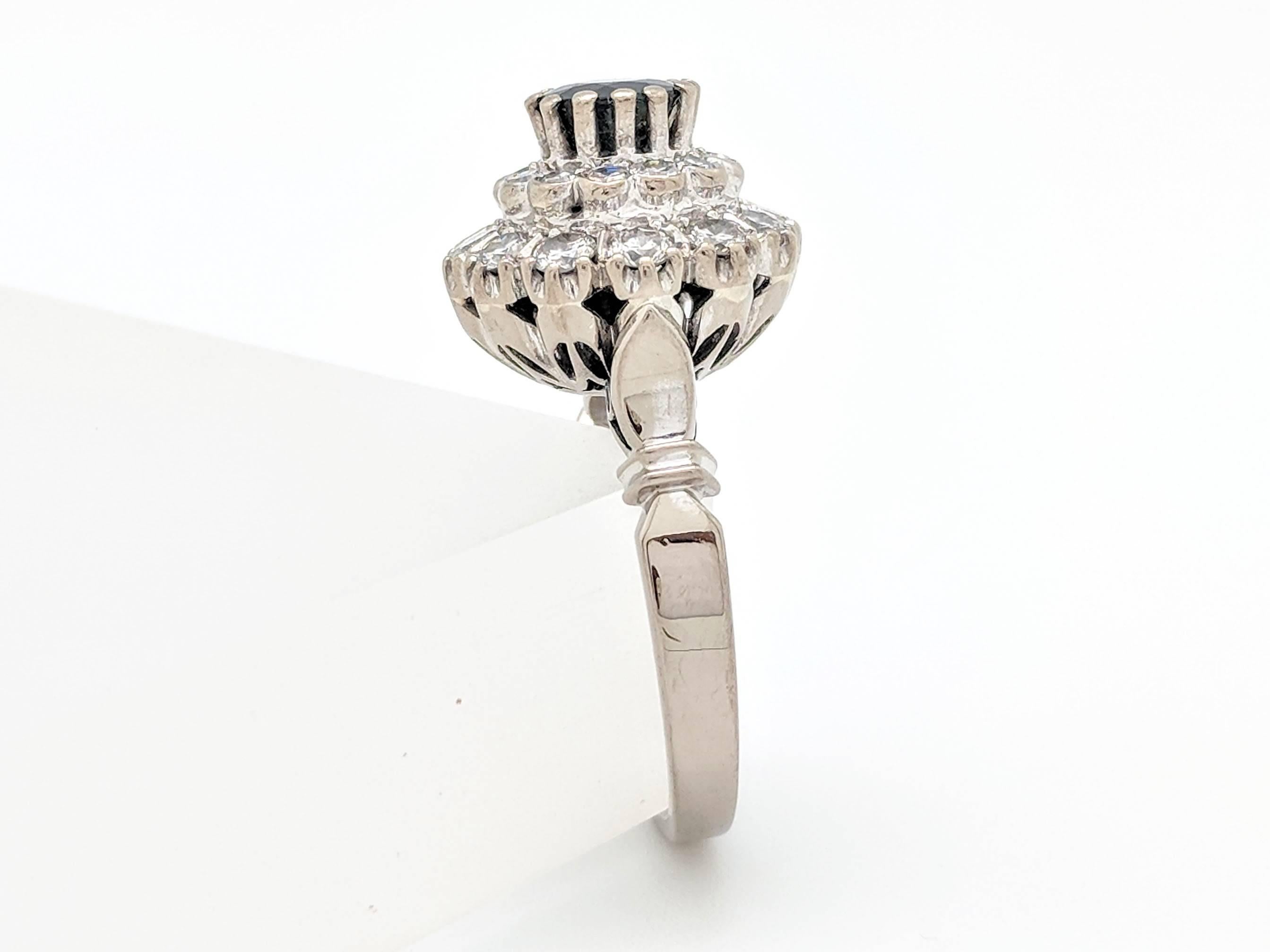 Sapphire Single Cut Diamond Ring For Sale 3