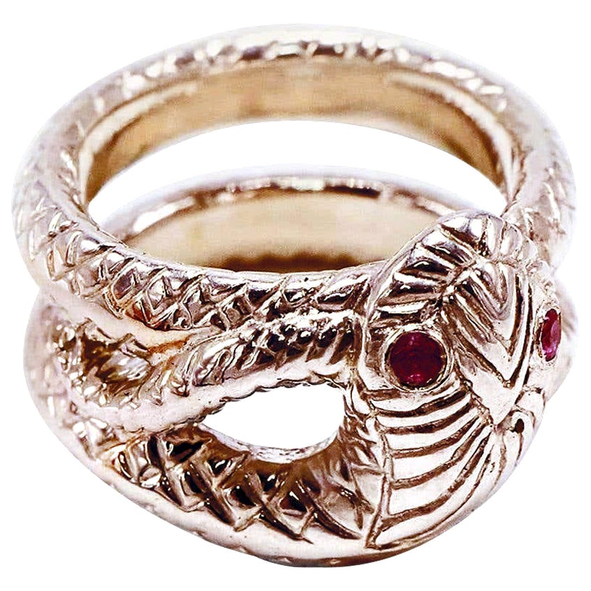 Sapphire Snake Ring Gold Vermeil Victorian Style Cocktail Ring

J DAUPHIN 