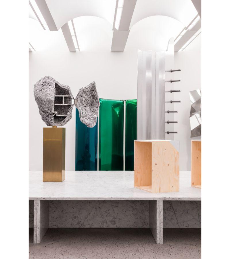 Sapphire Sonar Sculptural Floor Mirror by Zieta In New Condition For Sale In Geneve, CH