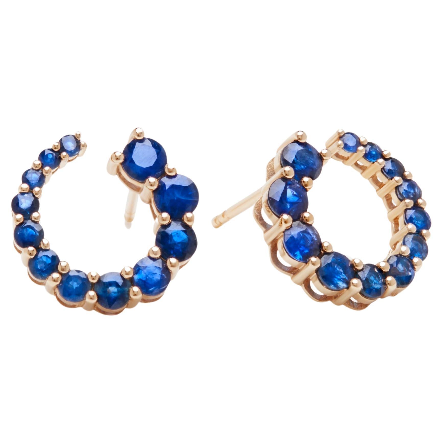 Sapphire Spiral Earrings