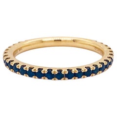 Sapphire Stackable September Birthstone 2mm Band 14K Gold Wedding Stack LR50889