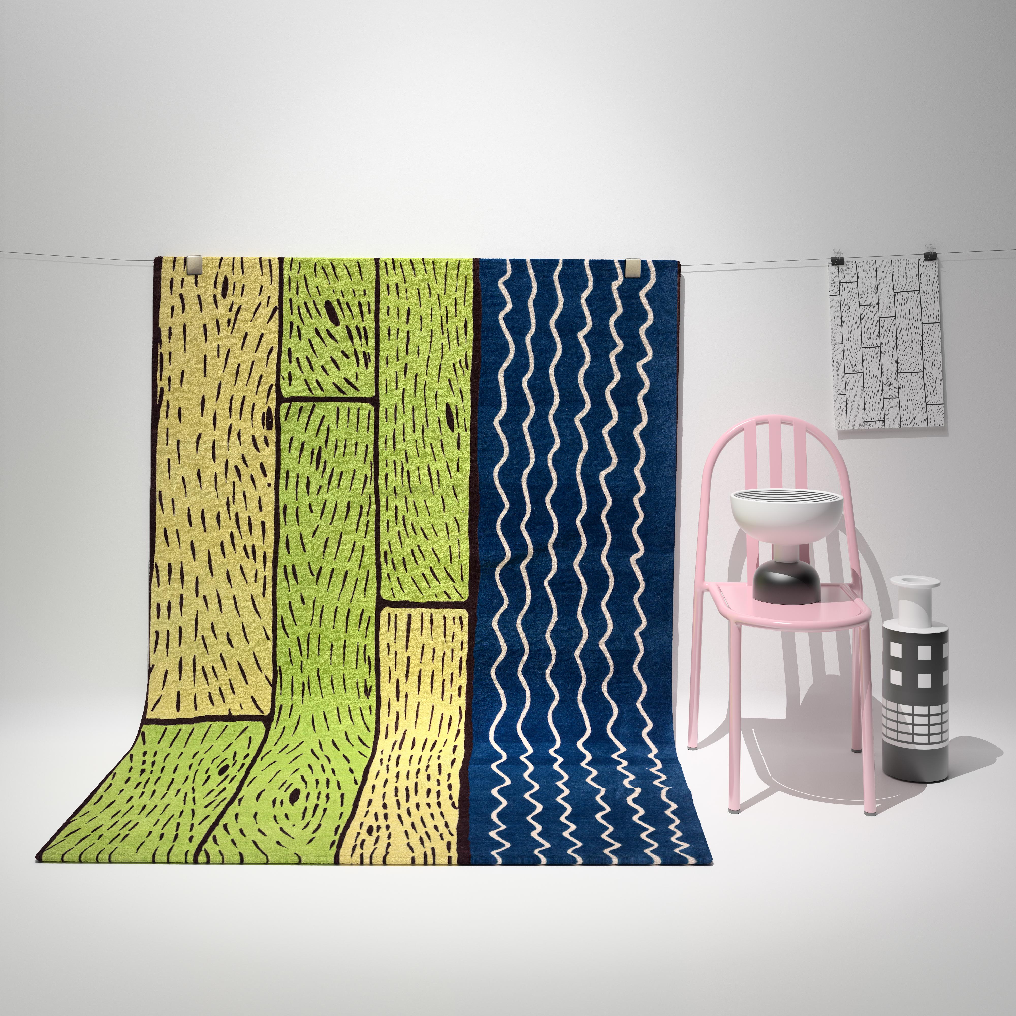 Moderno Tappeto fatto a mano 