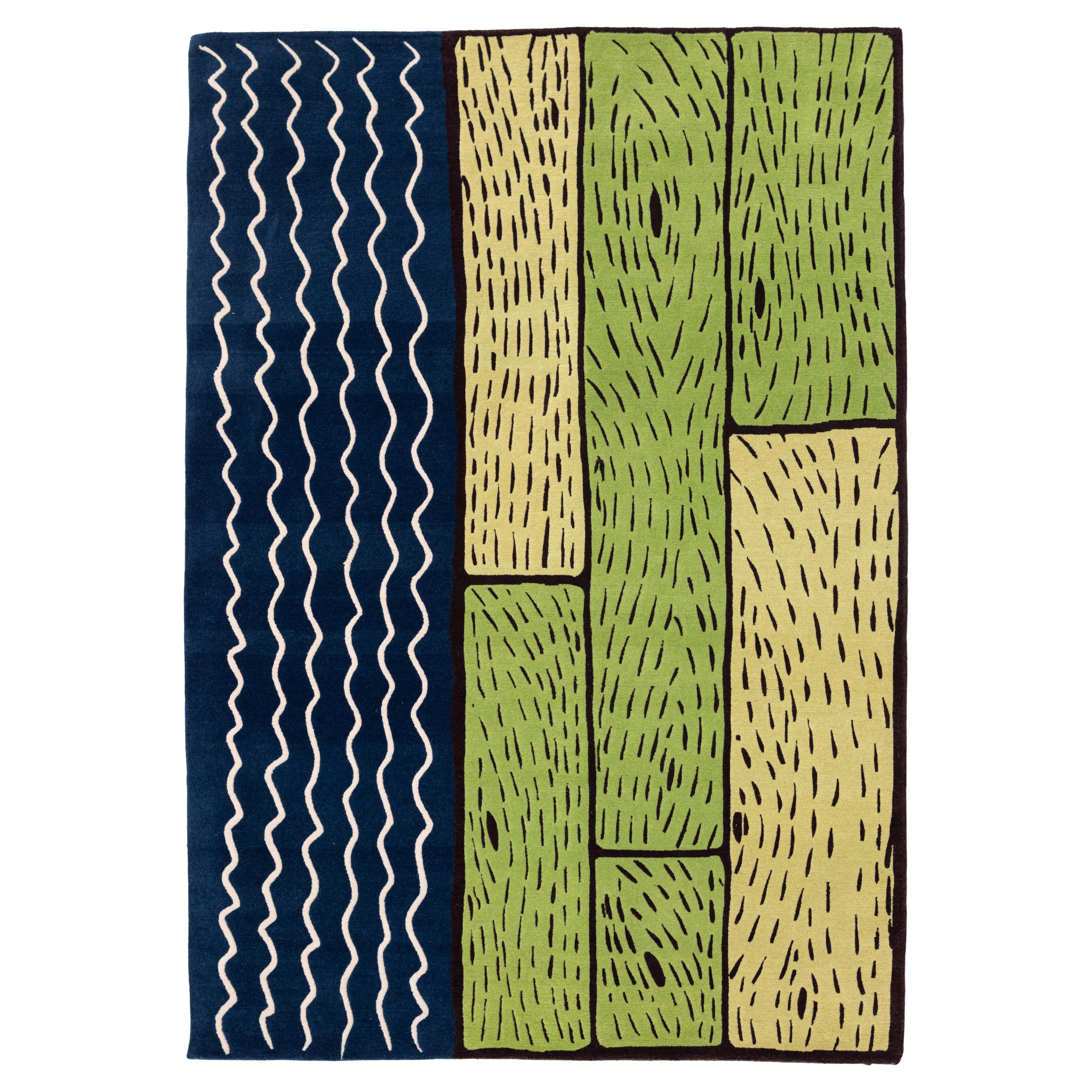 Tappeto fatto a mano "Sapphire Streams" dal Nepal in vendita