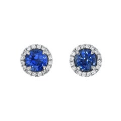 Impresionantes pendientes de zafiro con diamantes 1,76 quilates - 1stDibs Sapphire Jewelry