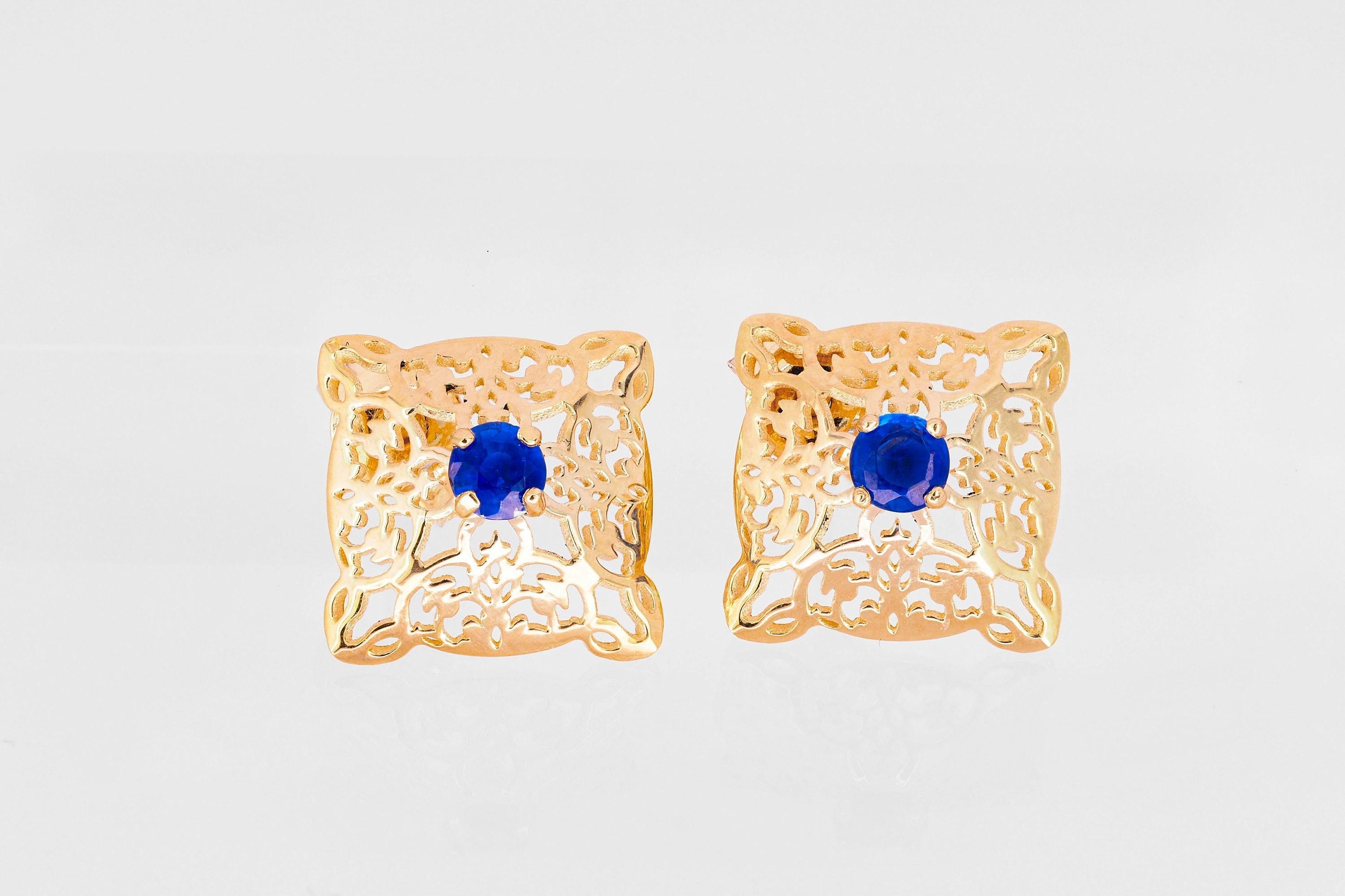 Modern Sapphire stud earrings For Sale