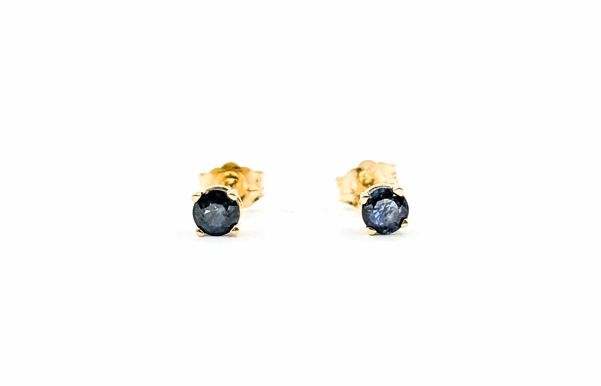 Sapphire Stud Earrings in 14k Yellow Gold In condizioni ottime in vendita a Bloomington, MN