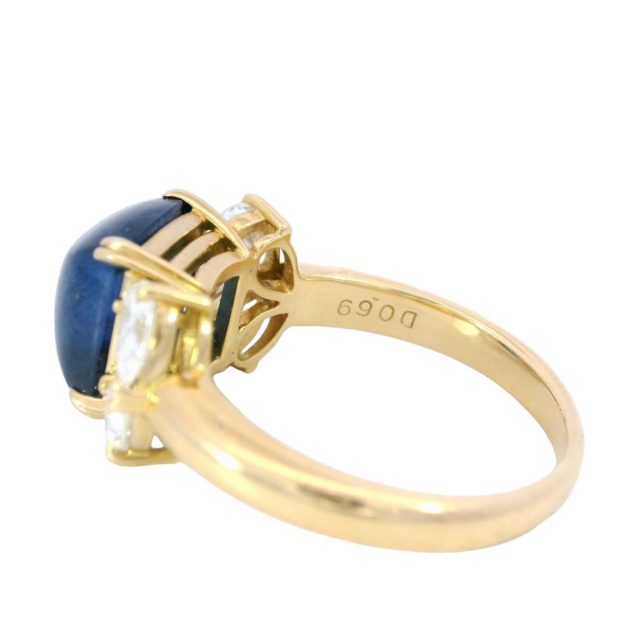 Zafiro Sugarloaf Anillo de compromiso de diamantes Zafiro azul real ~4,81ctw Sz 5,5 en Bueno estado para la venta en Fairfield, CT