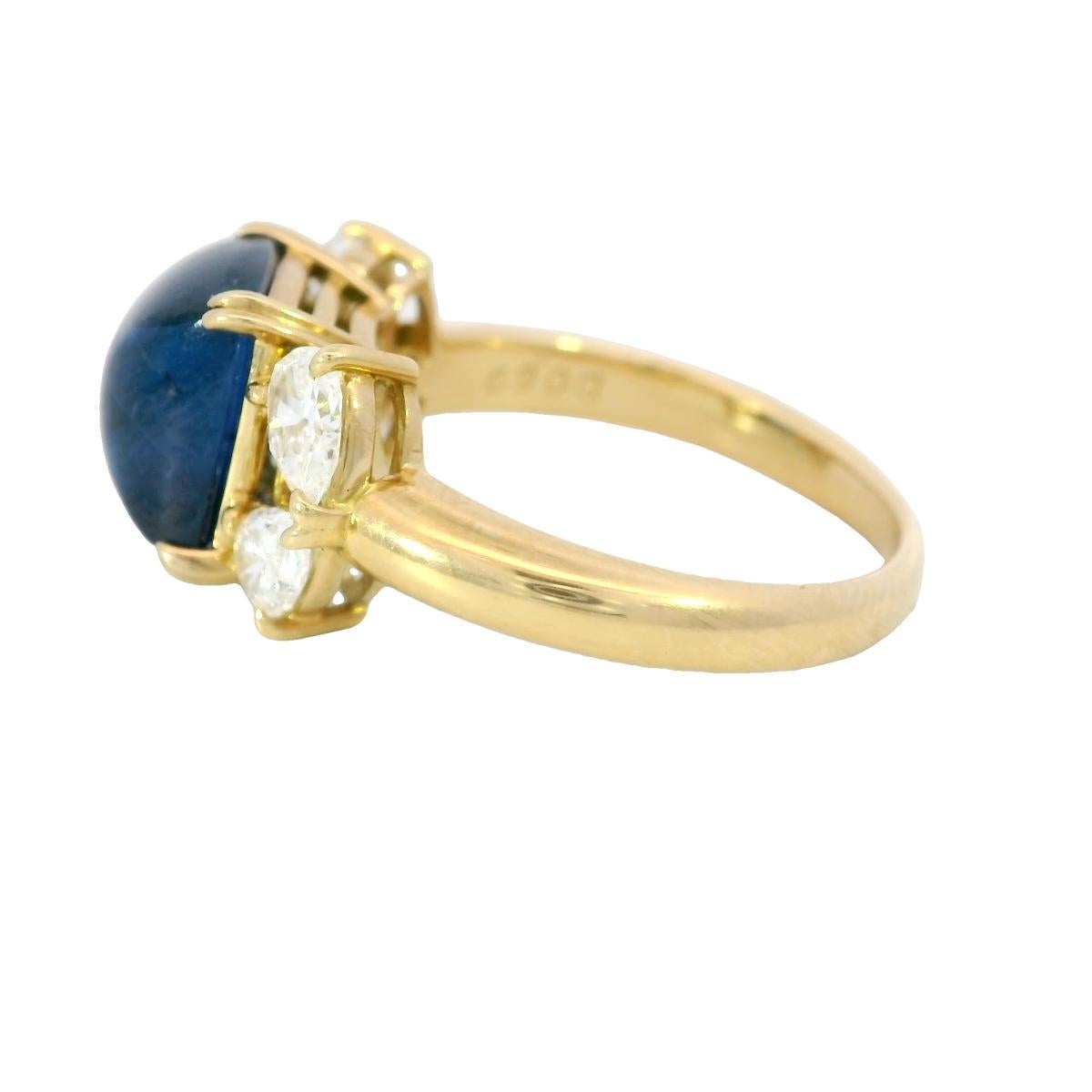 Zafiro Sugarloaf Anillo de compromiso de diamantes Zafiro azul real ~4,81ctw Sz 5,5 en venta 1