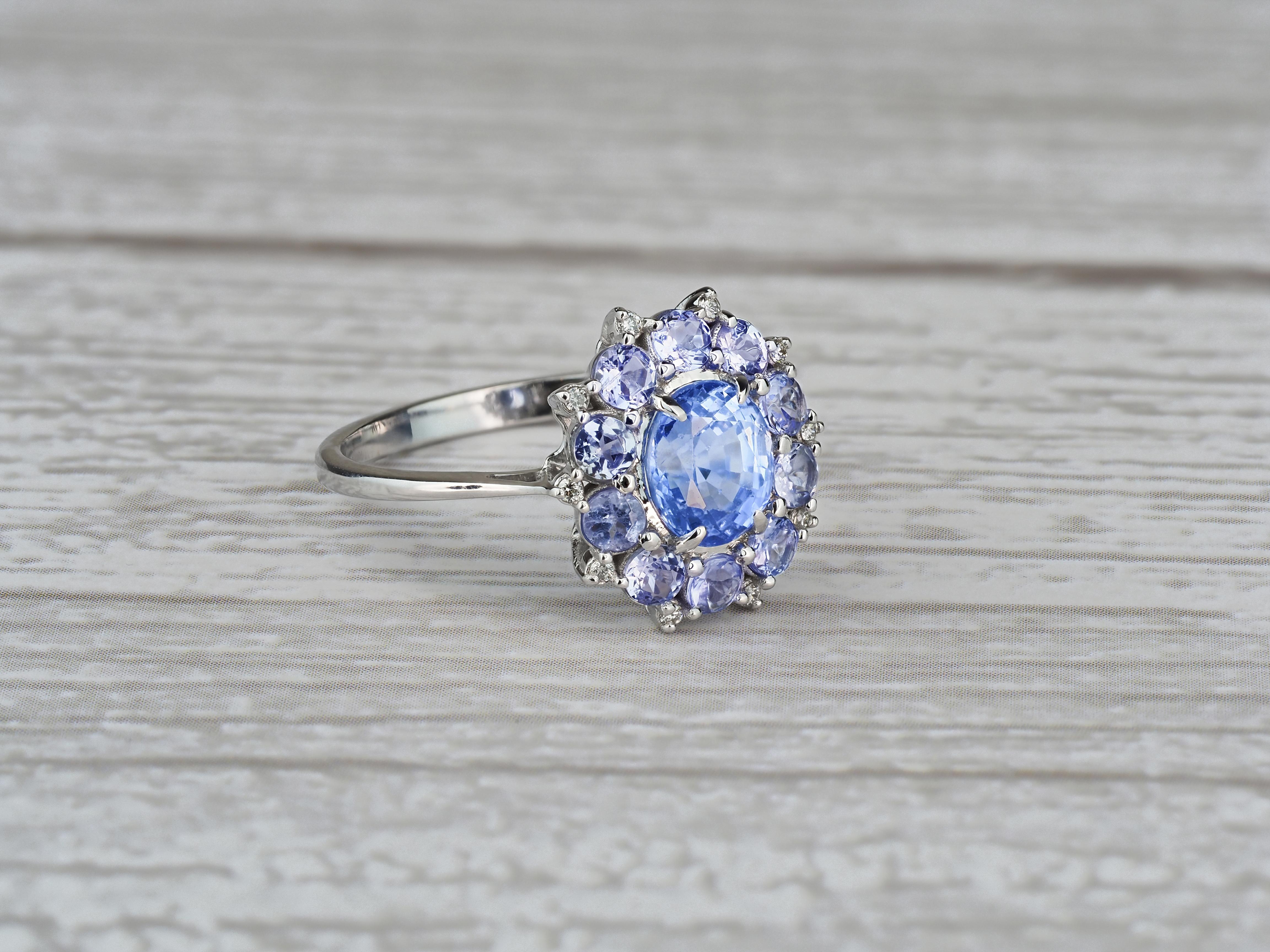 For Sale:  Sapphire, tanzanites ring. 2