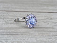 Sapphire, tanzanites ring.