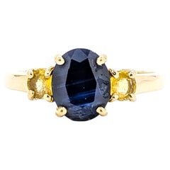 Sapphire Three-Stone Ring in 14k Yellow Gold