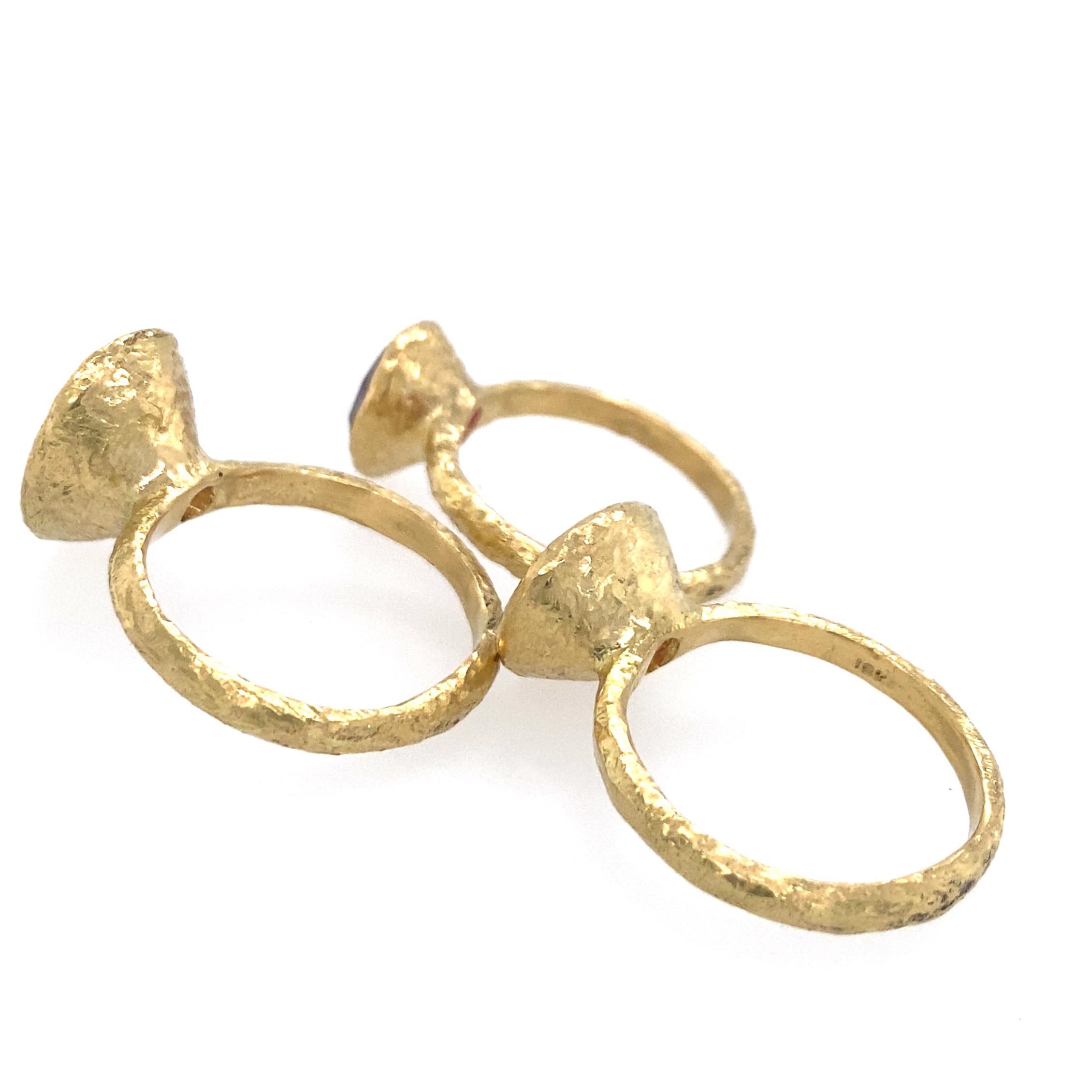 Saphir, Turmalin und Morganit „Think Pink!“ Stack Set aus 18 Karat Gelbgold 8