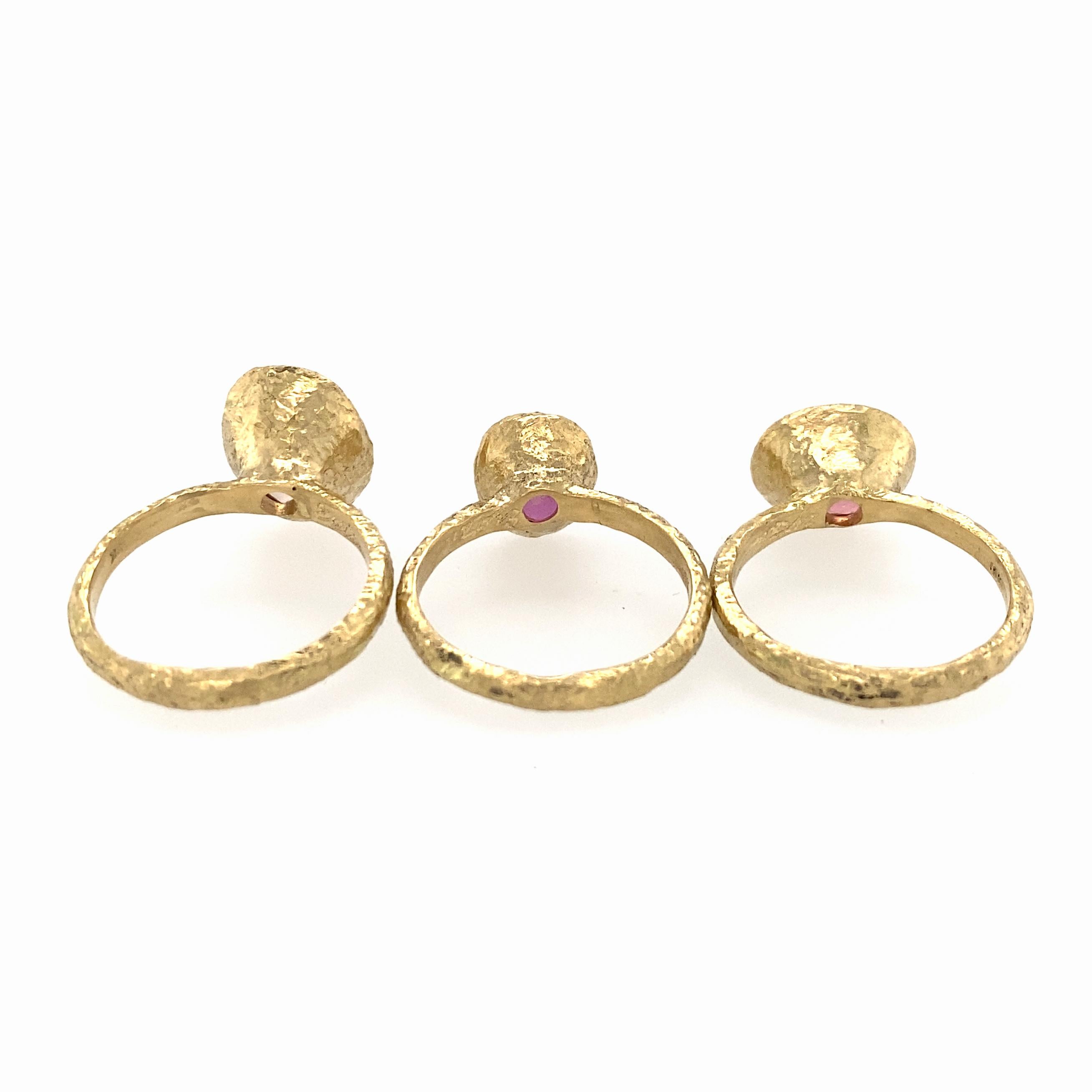 Saphir, tourmaline et morganite « Pink ! » Parure en or jaune 18 carats en vente 9