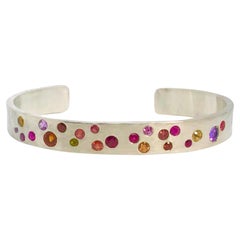Manschettenarmband aus Silber mit Saphiren und Turmalin, Lynn Kathyrn Miller, Lynn K Designs