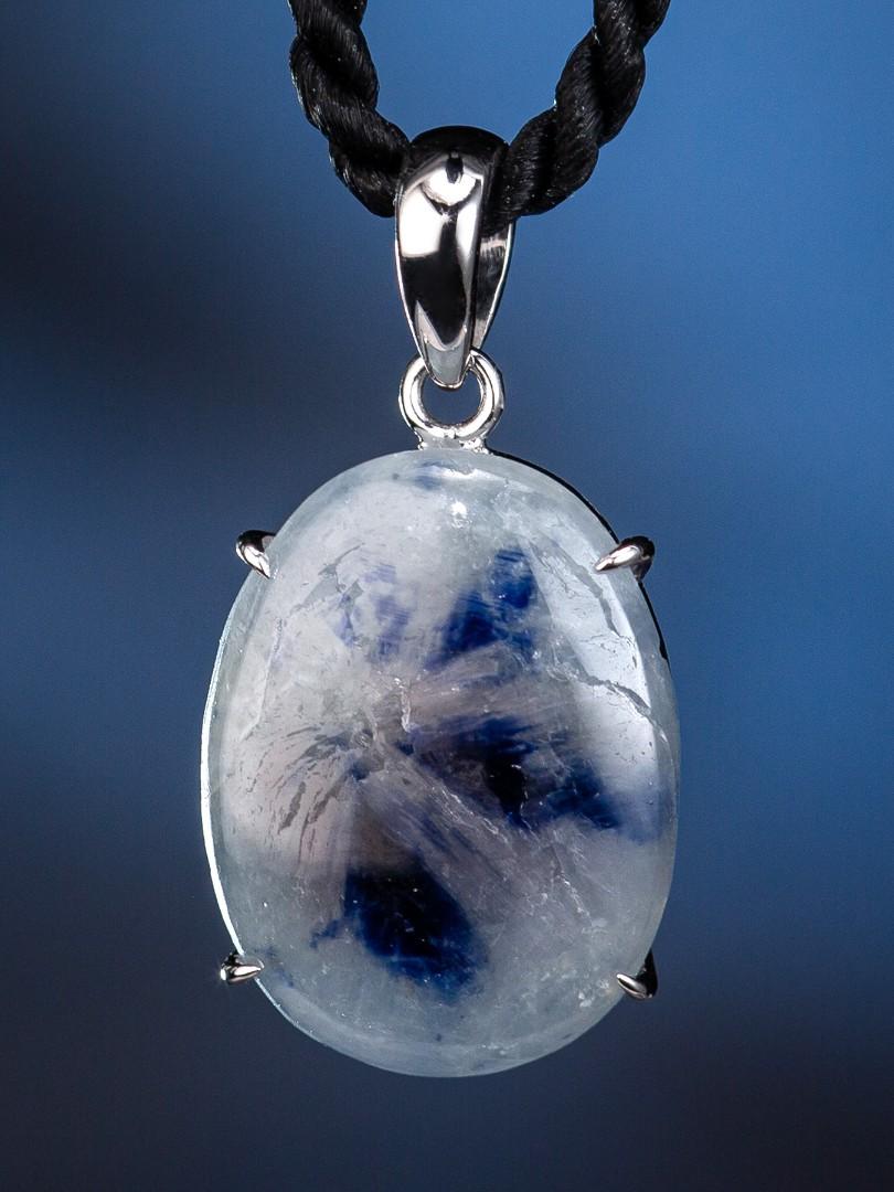 Seltener Saphir Trapiche Gold-Anhänger Seltener blauer Cabochon Bicolor Stein Magic Gift, Magic Gift 1