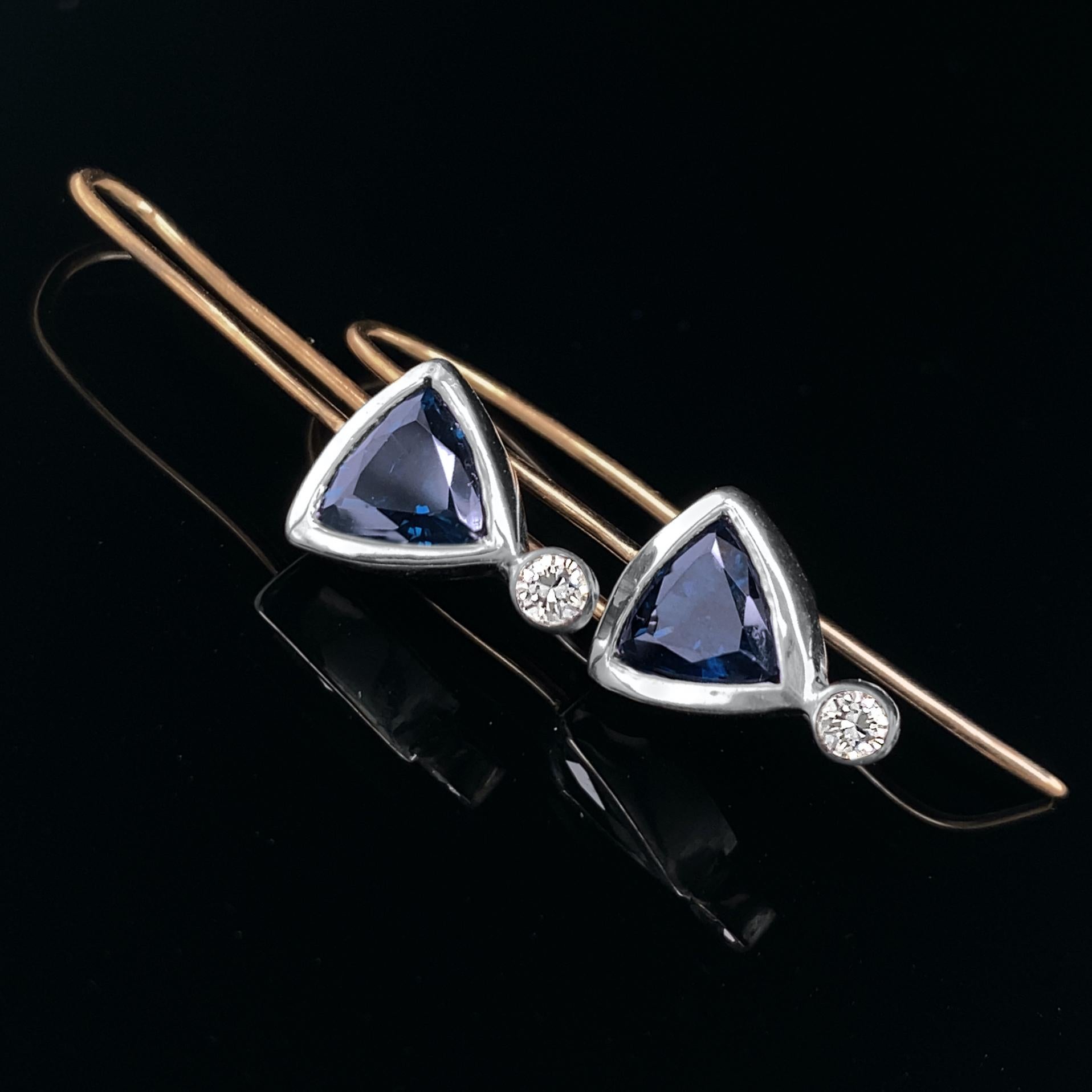 rose gold and sapphire earrings