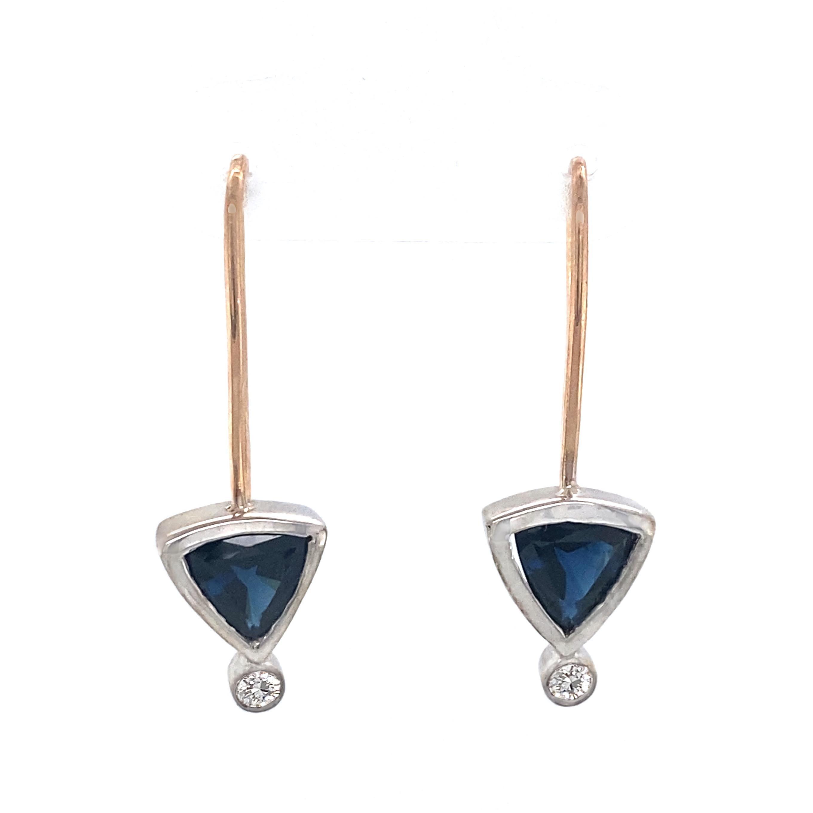 sapphire and rose gold earrings