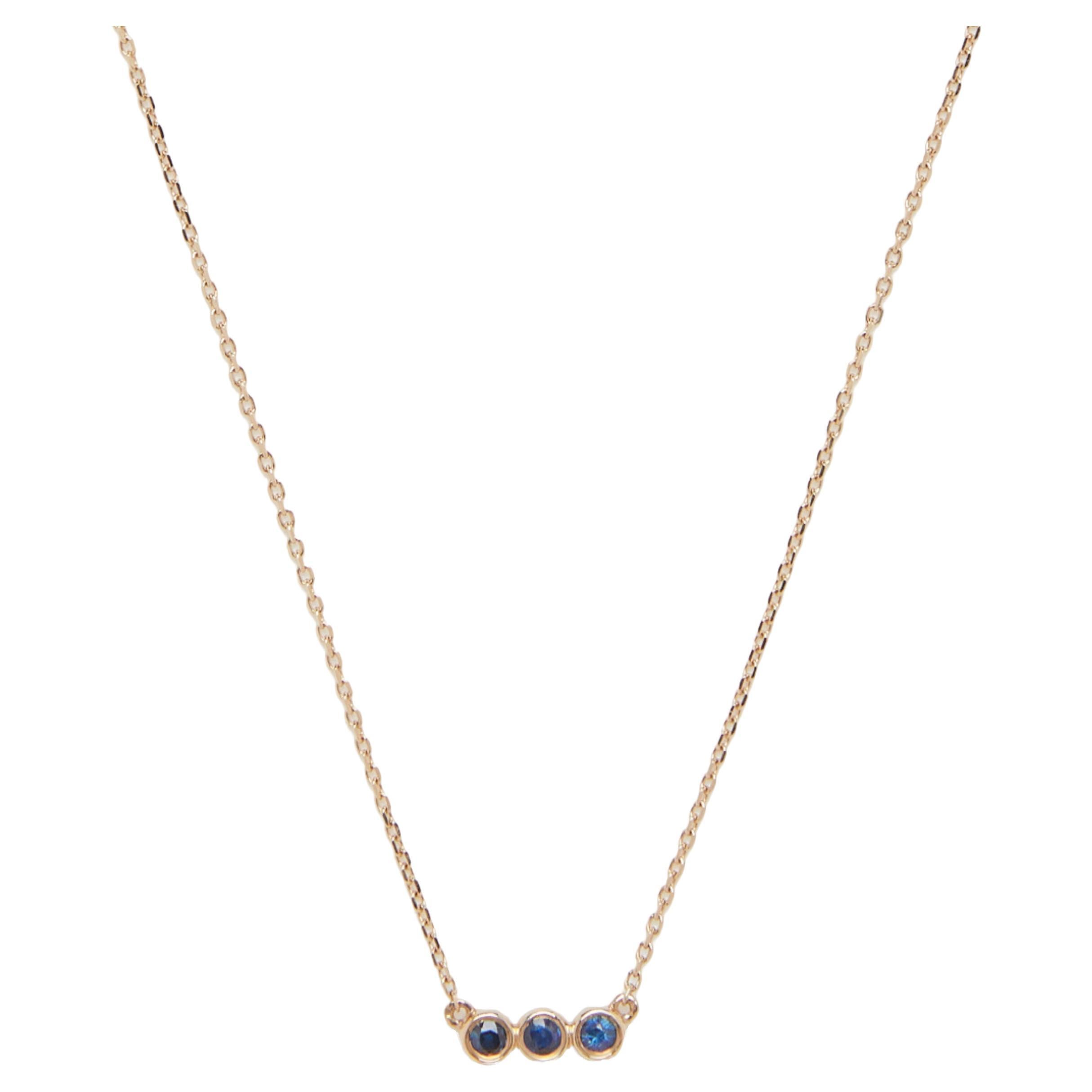 Sapphire Trio Pendant Necklace For Sale