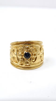 Sapphire Victorian 18k Gold Ring