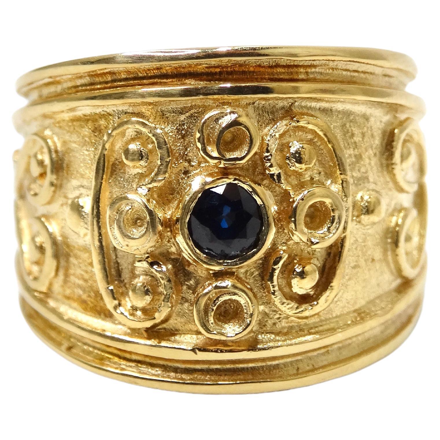 Sapphire Victorian 18k Gold Ring