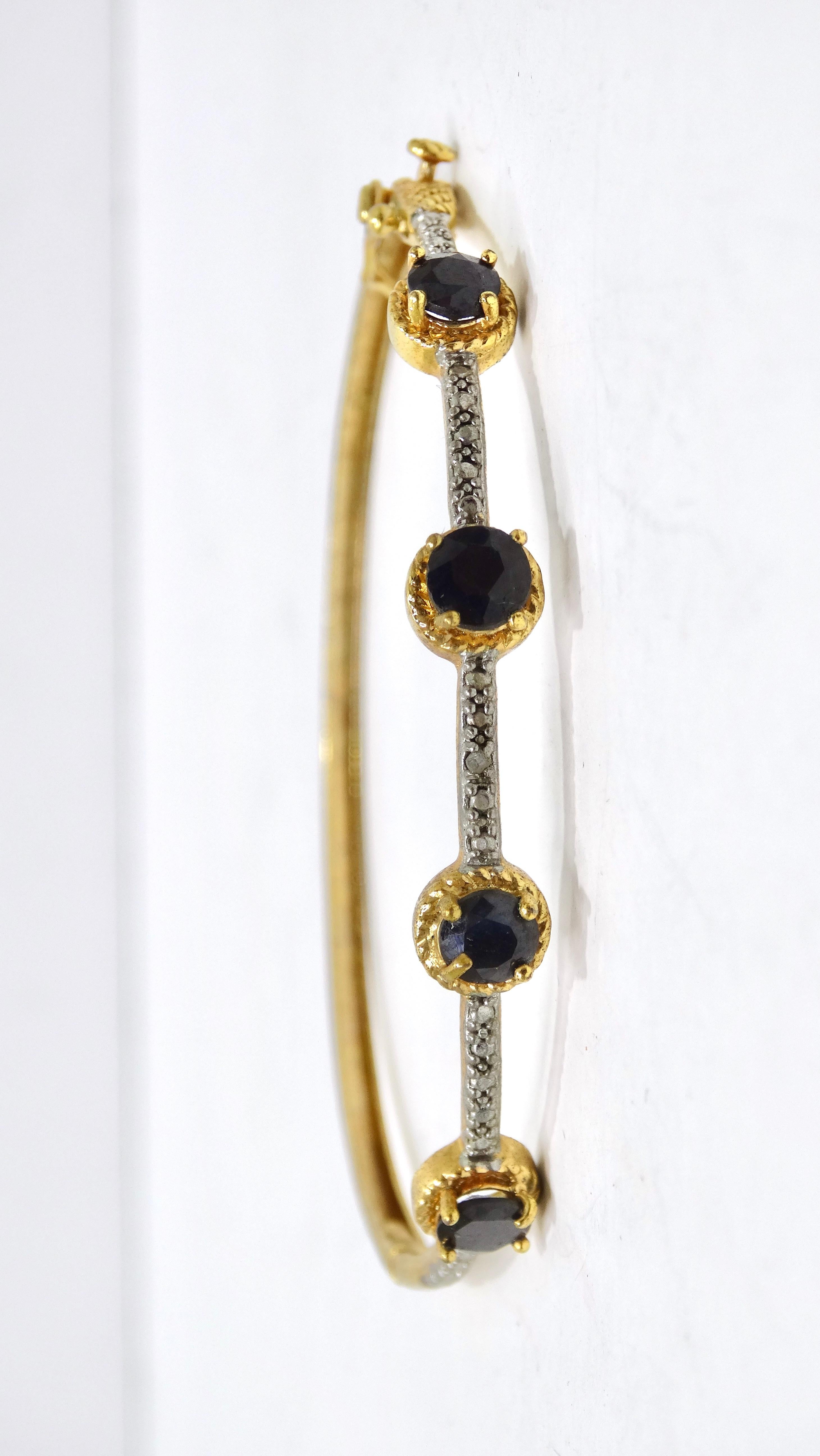 Pulsera zafiro vintage años 20 Corte redondo en venta