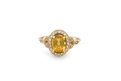 Sapphire vintage style 14k gold ring.