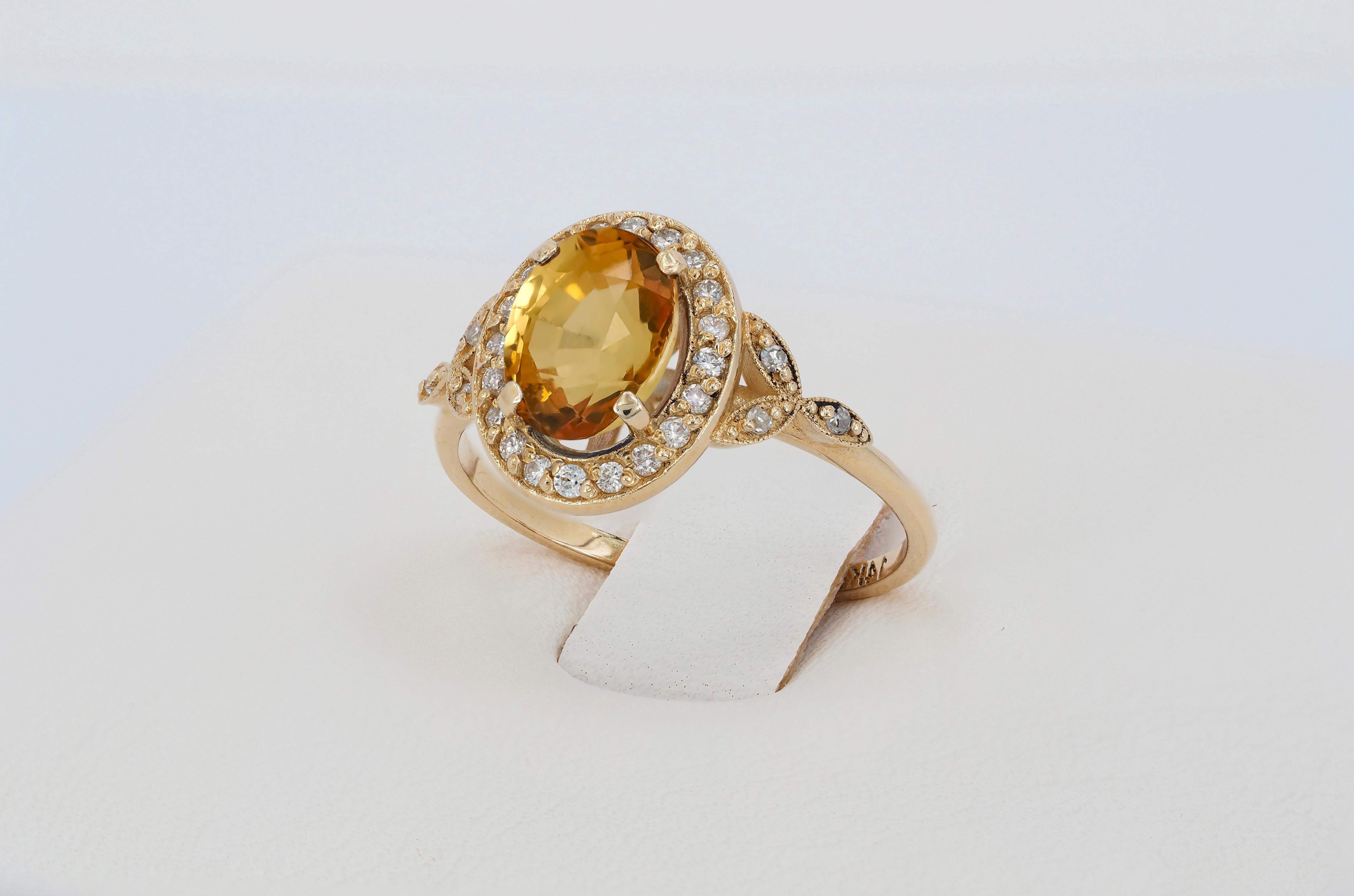 For Sale:  Sapphire vintage style 14k gold ring. 6