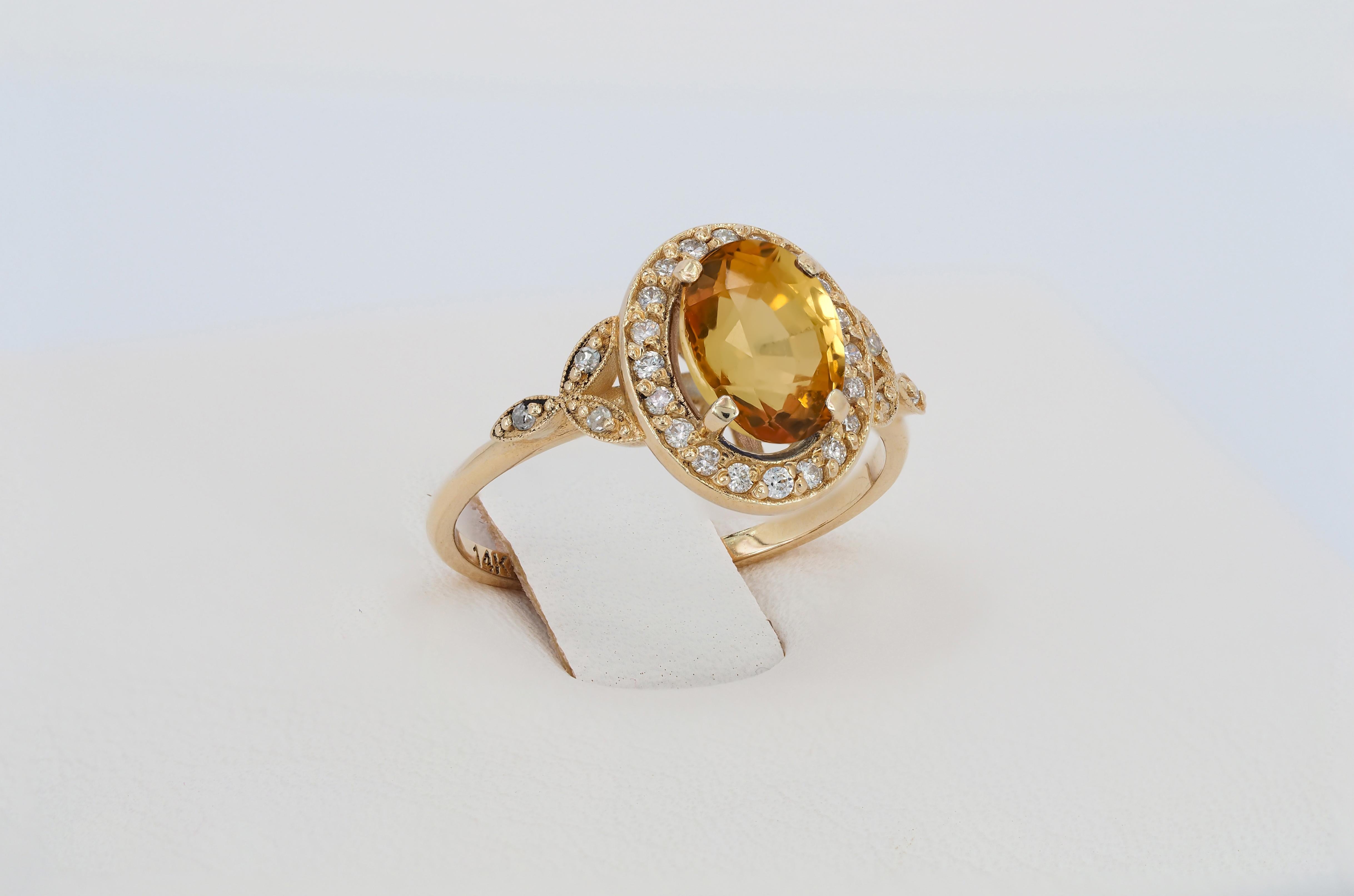 For Sale:  Sapphire vintage style 14k gold ring. 7