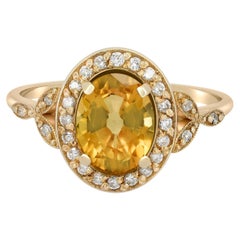 Saphir Vintage-Stil 14k Gold Ring.