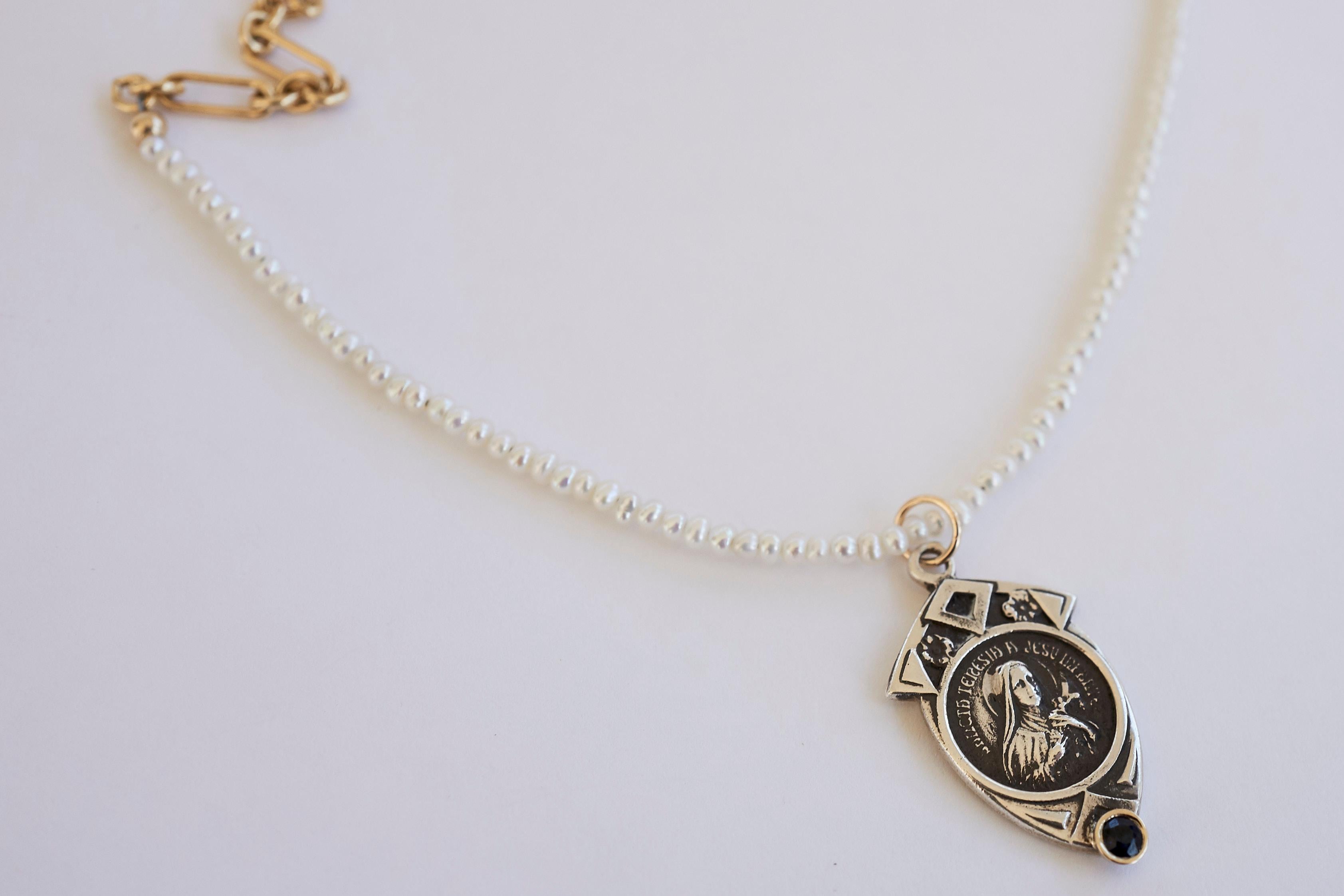 virgin mary pearl necklace