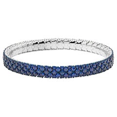 Sapphire Wave Stretchy Tennis Bracelet