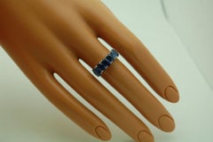 Sapphire Wedding Band 18KT white gold sapphire oval band