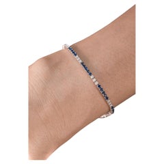 Bracelet tennis avec saphirs et diamants blancs de 2,10 carats