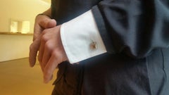 Gemelli in oro bianco zaffiro