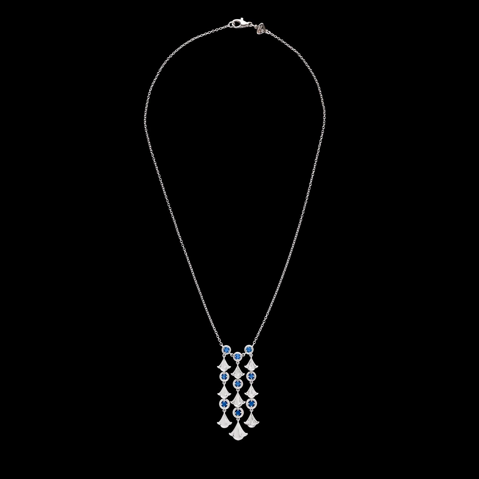 Sapphire and White Gold Necklace by Marina B. In New Condition In San Francisco, CA