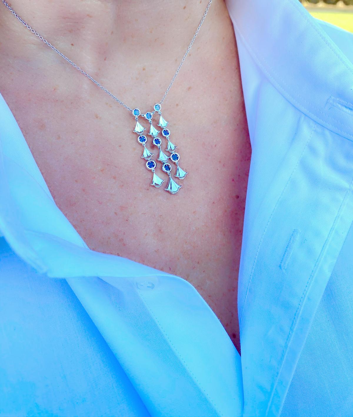 Women's Sapphire and White Gold Necklace by Marina B.