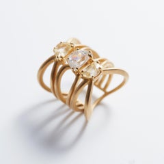 Sapphire Yello Doubble Wave Ring
