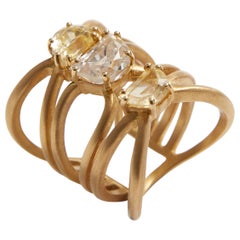 Bague à double vague saphir Yello
