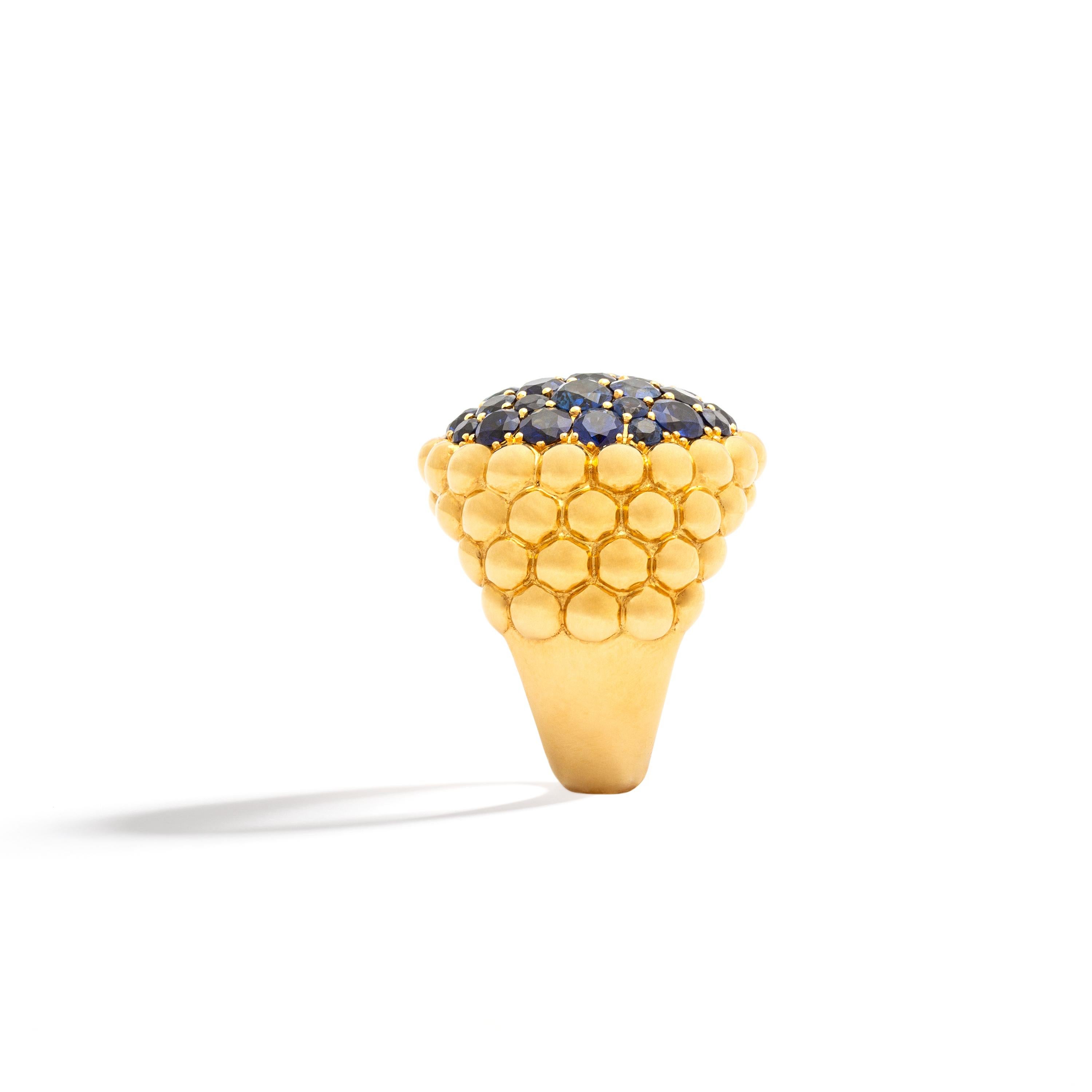 Sapphire Yellow Gold Ring In New Condition For Sale In Geneva, CH